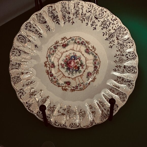 VINTAGE 6 SAUCERS FROM TROJAN by SEBRING-TOLEDO DELIGHT - 22K GOLD & PINK ROSE, - Picture 2 of 9